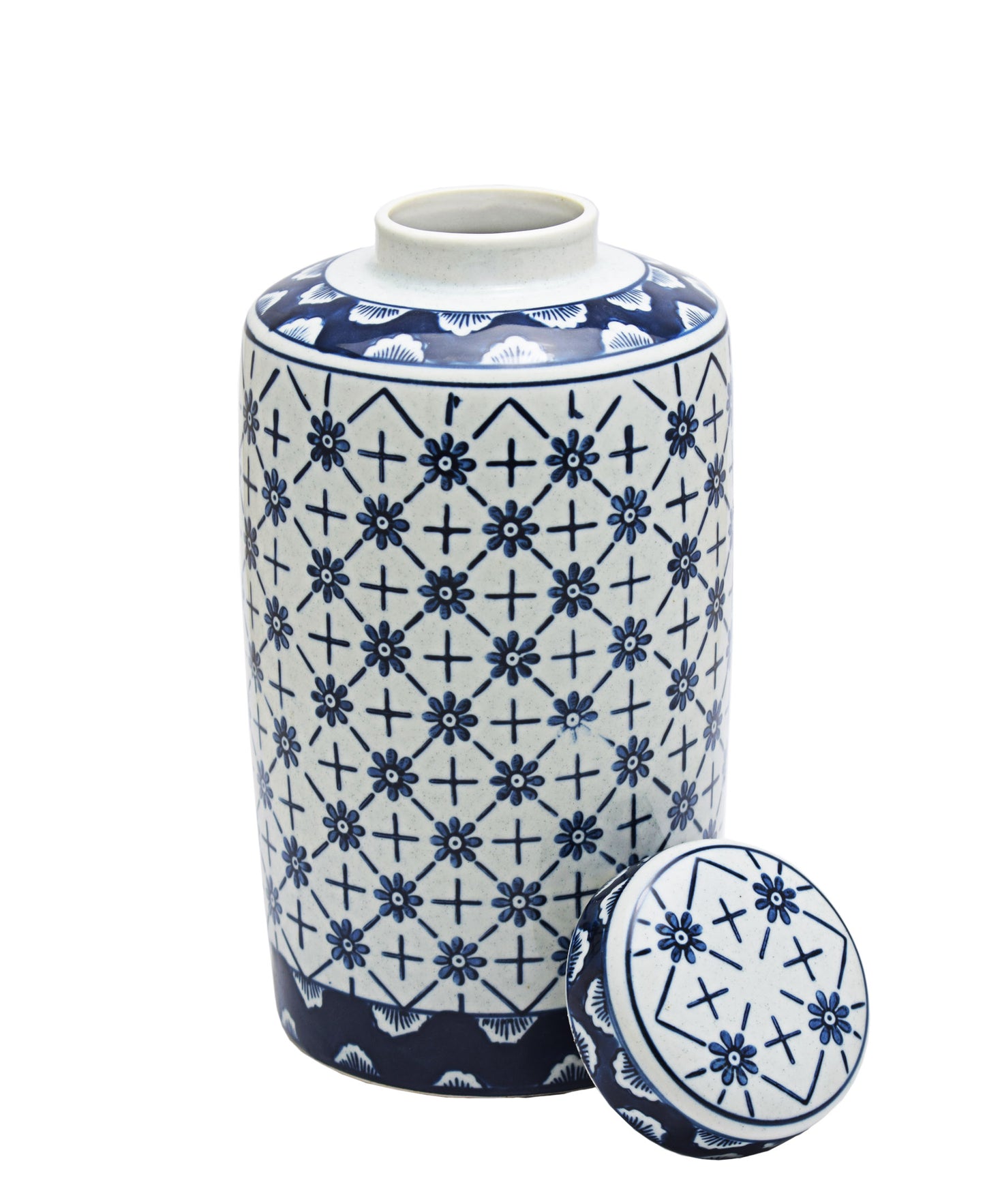 Urban Decor 26cm Damini Ginger Jar with Lid - Blue