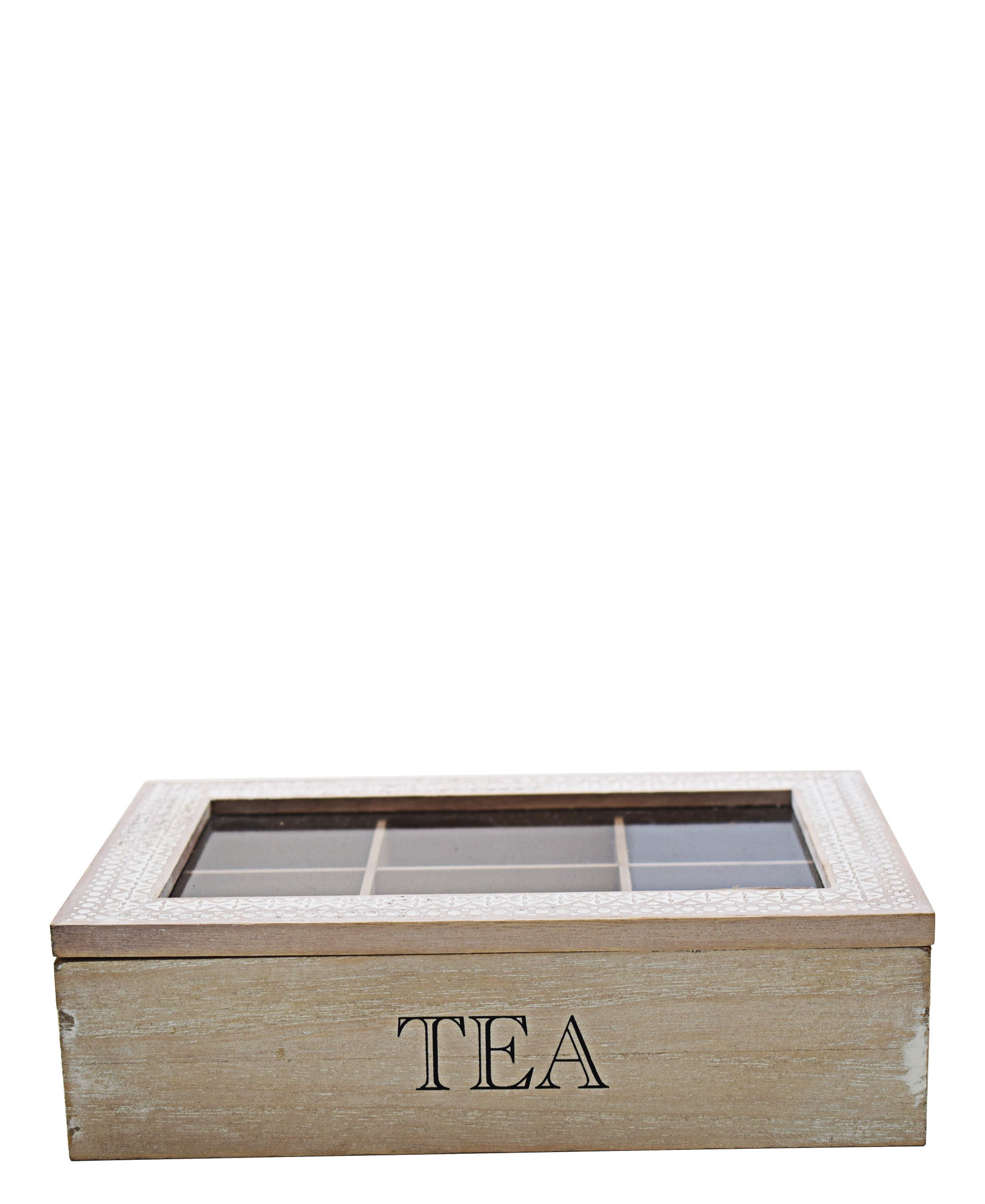 Nu Pine Engraved Tea Box - Oak