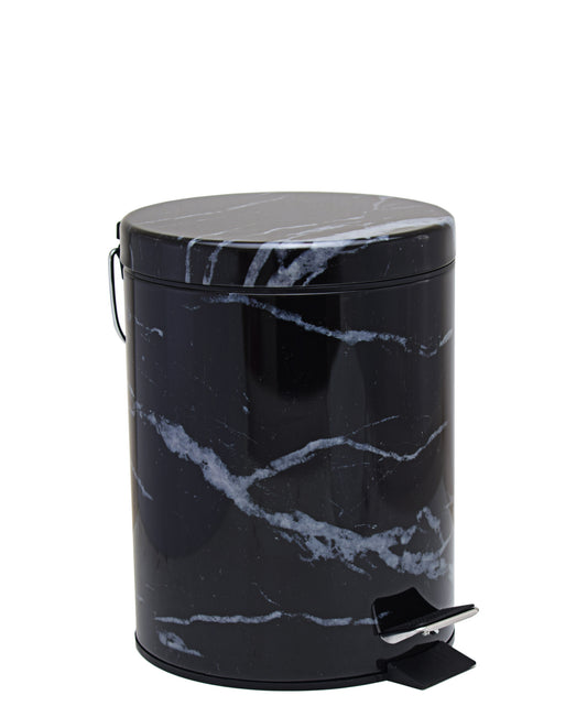 Kitchen Life 5L Marble Design Dust Bin - Black
