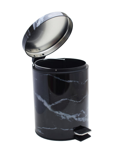 Kitchen Life 5L Marble Design Dust Bin - Black