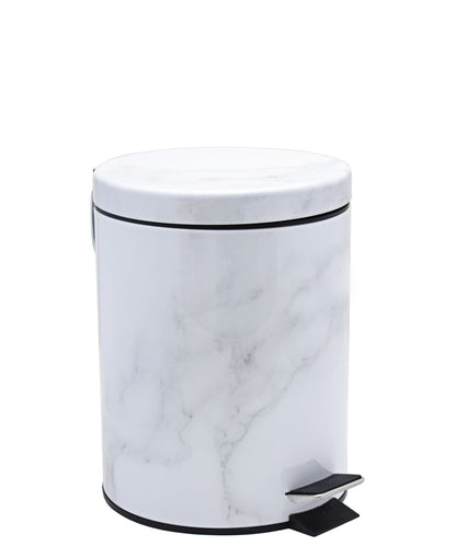 Kitchen Life 5L Marble Design Dust Bin - White