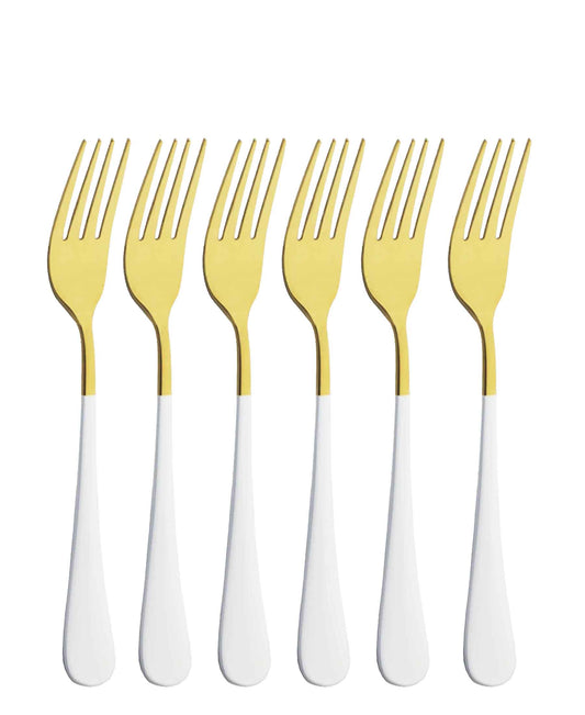 Kitchen Life Forks Cutlery Set 6 piece - White