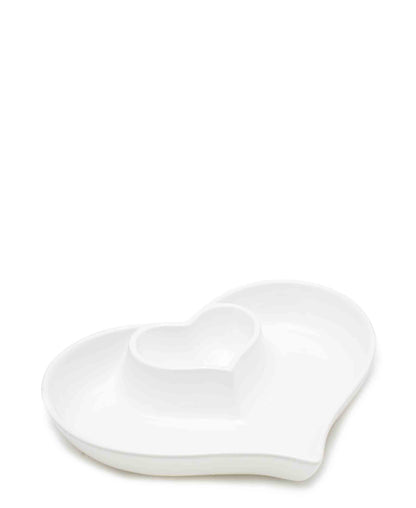 Kitchen Life Heart Ceramic Platter - White