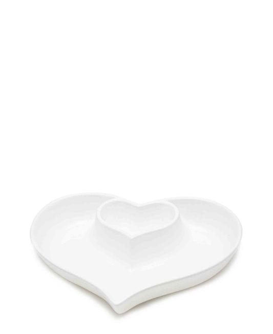 Kitchen Life Heart Ceramic Platter - White