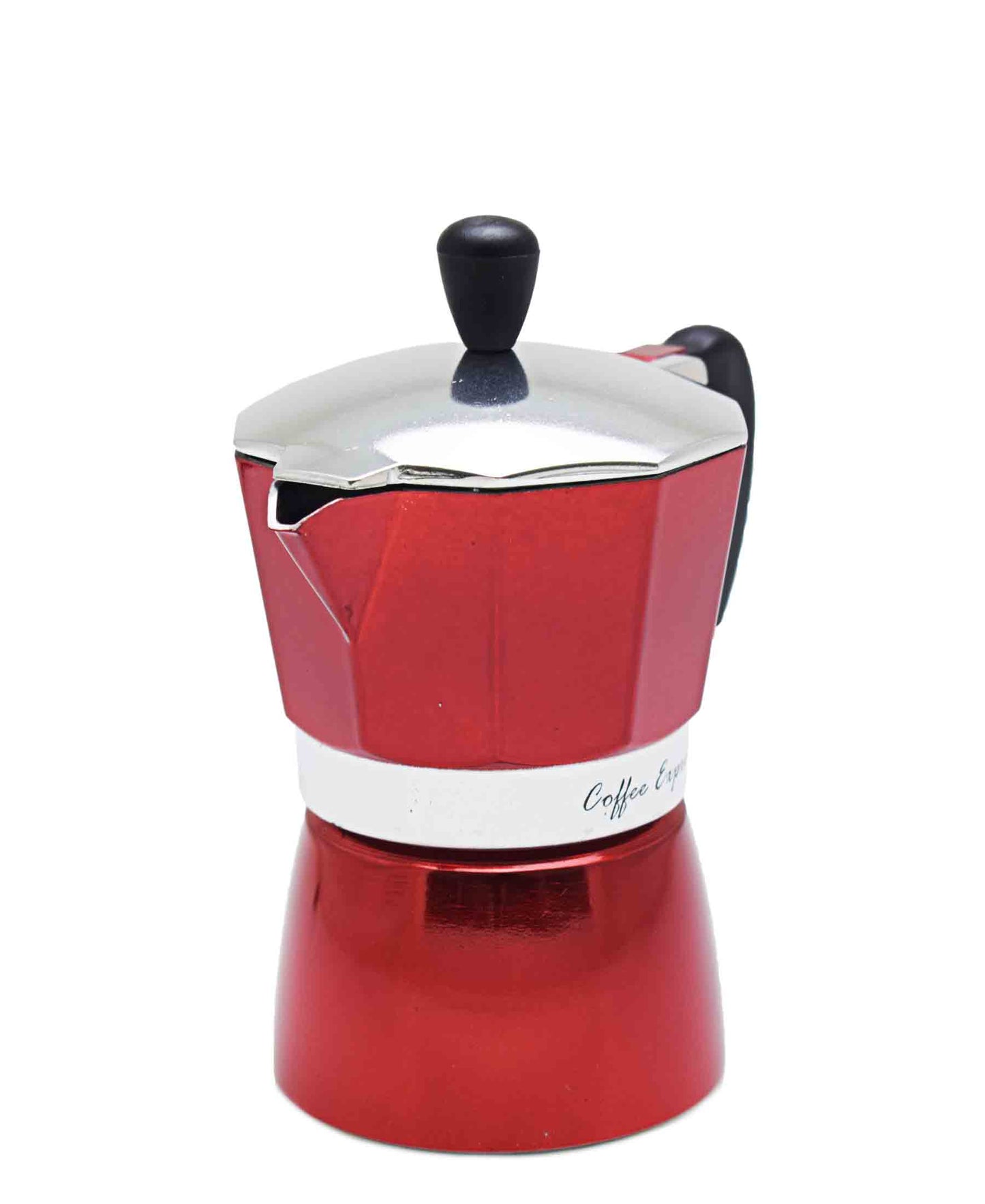 Regent 3-Cup Aluminium Espresso Maker - Red & Silver