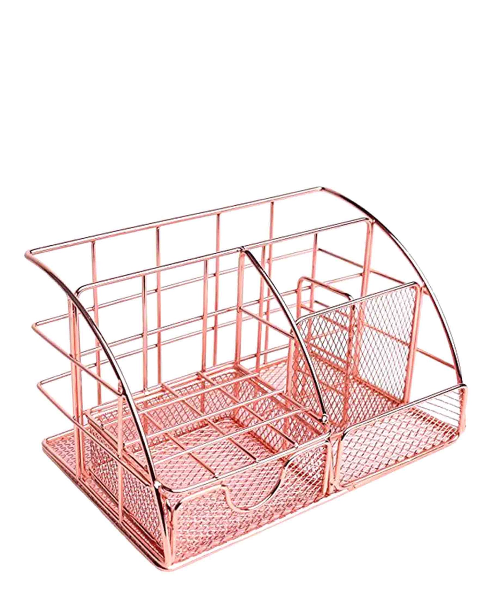 Fine Living Wire Stationary Organizer - Rose Gold