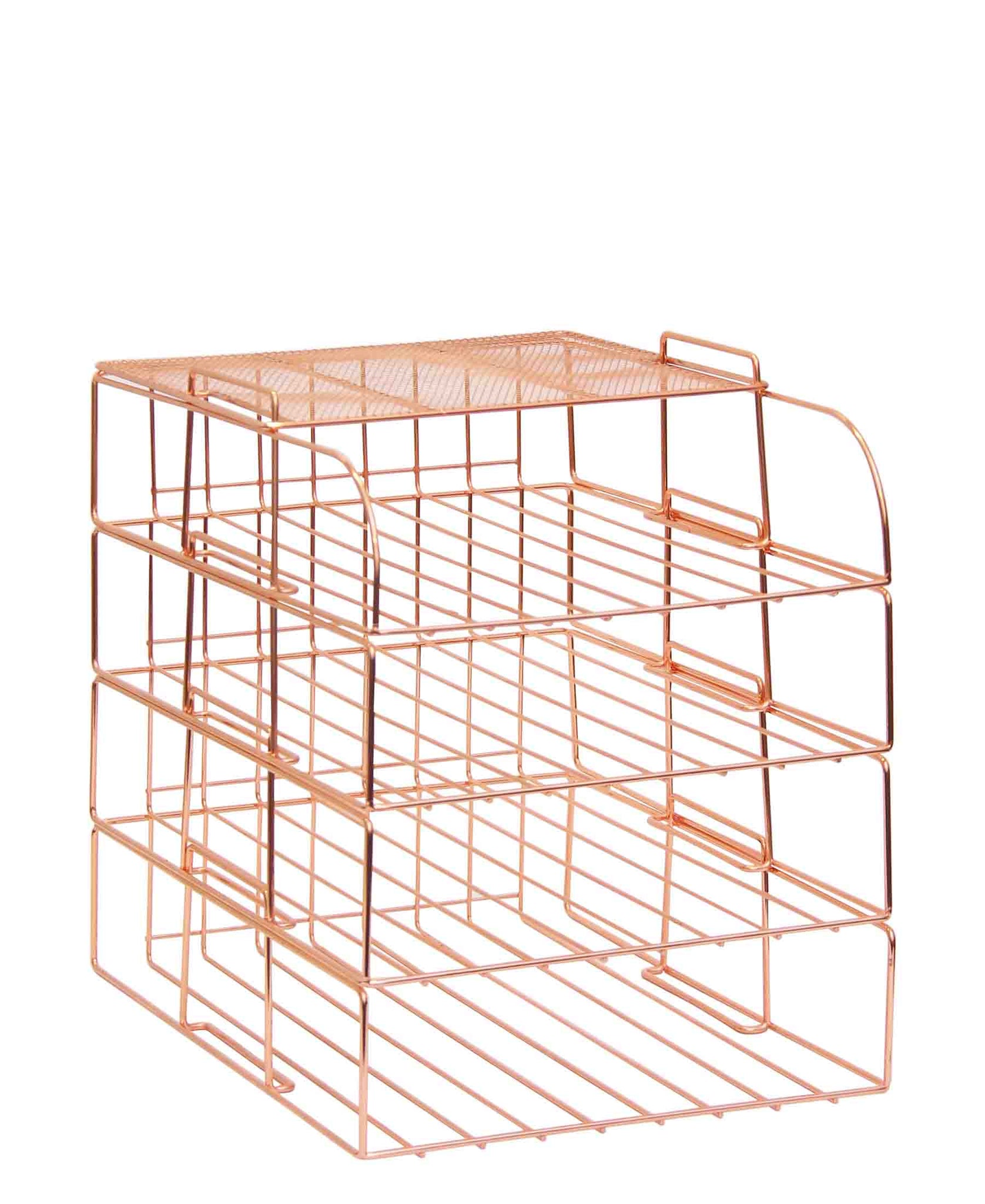 Fine Living File Organizer 4 Tier - Rose Gold