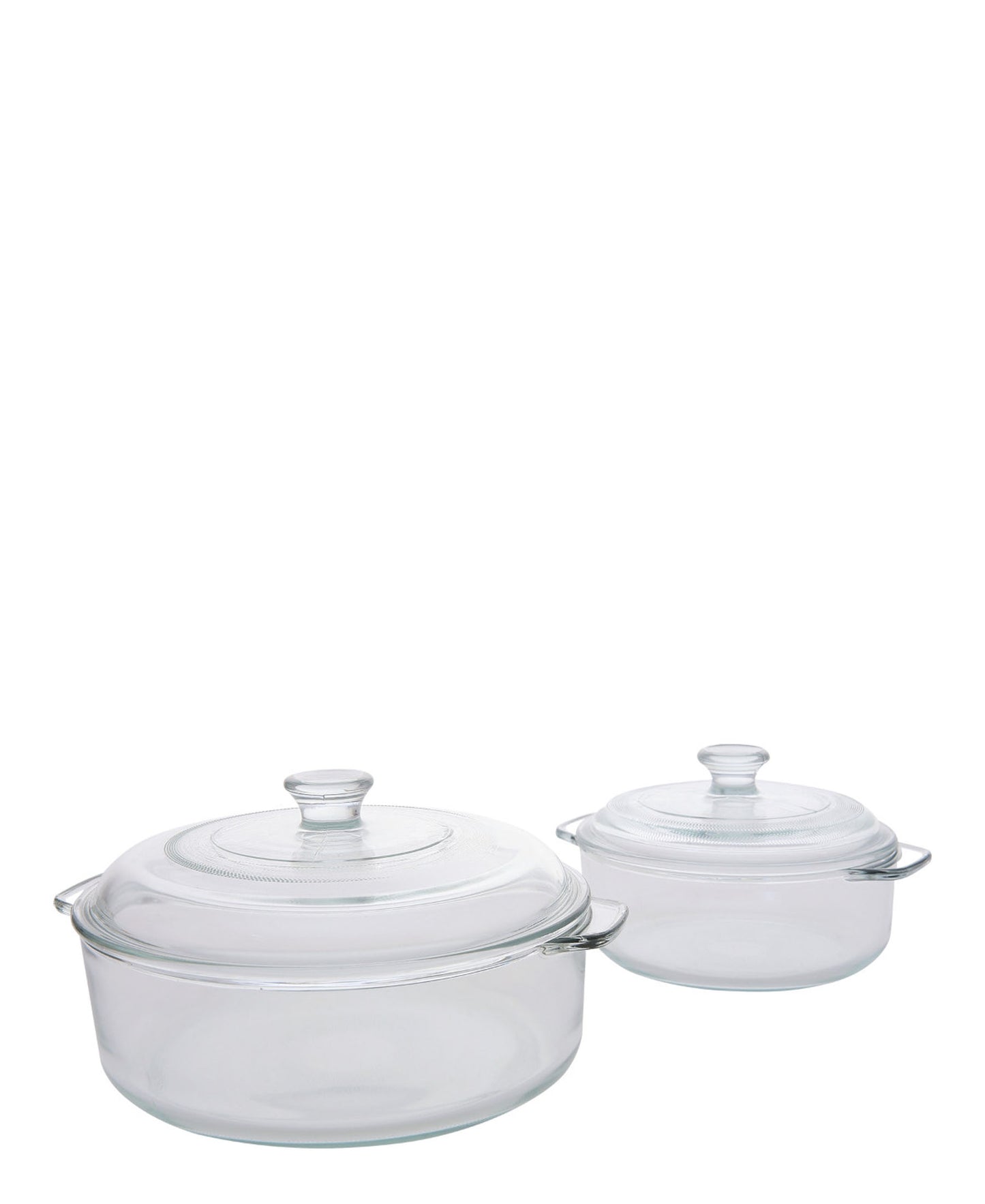 Russell Hobbs Classique 2 Piece Round Casserole Set - Transparent