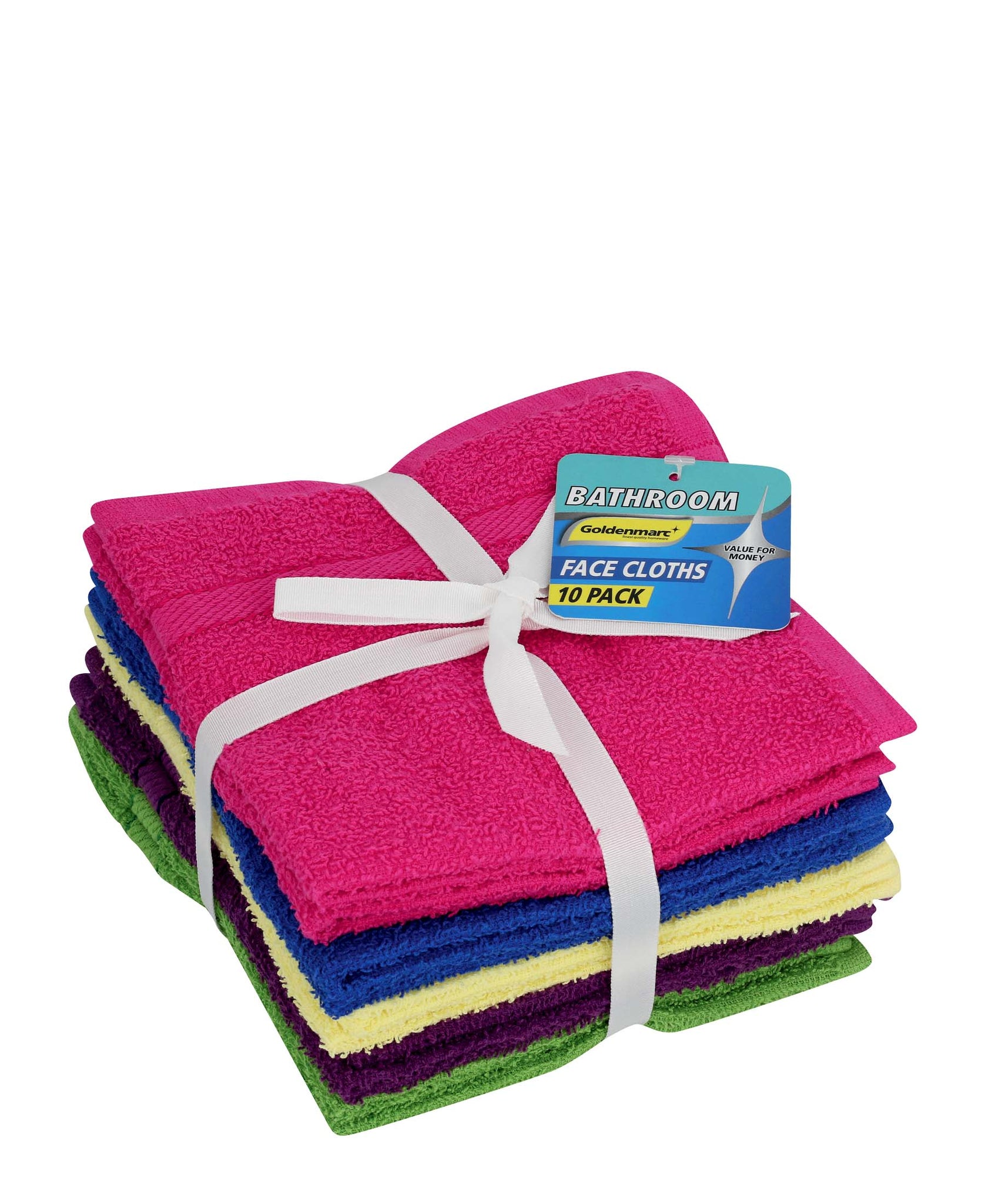 O2 10 Piece Facecloths - Assorted