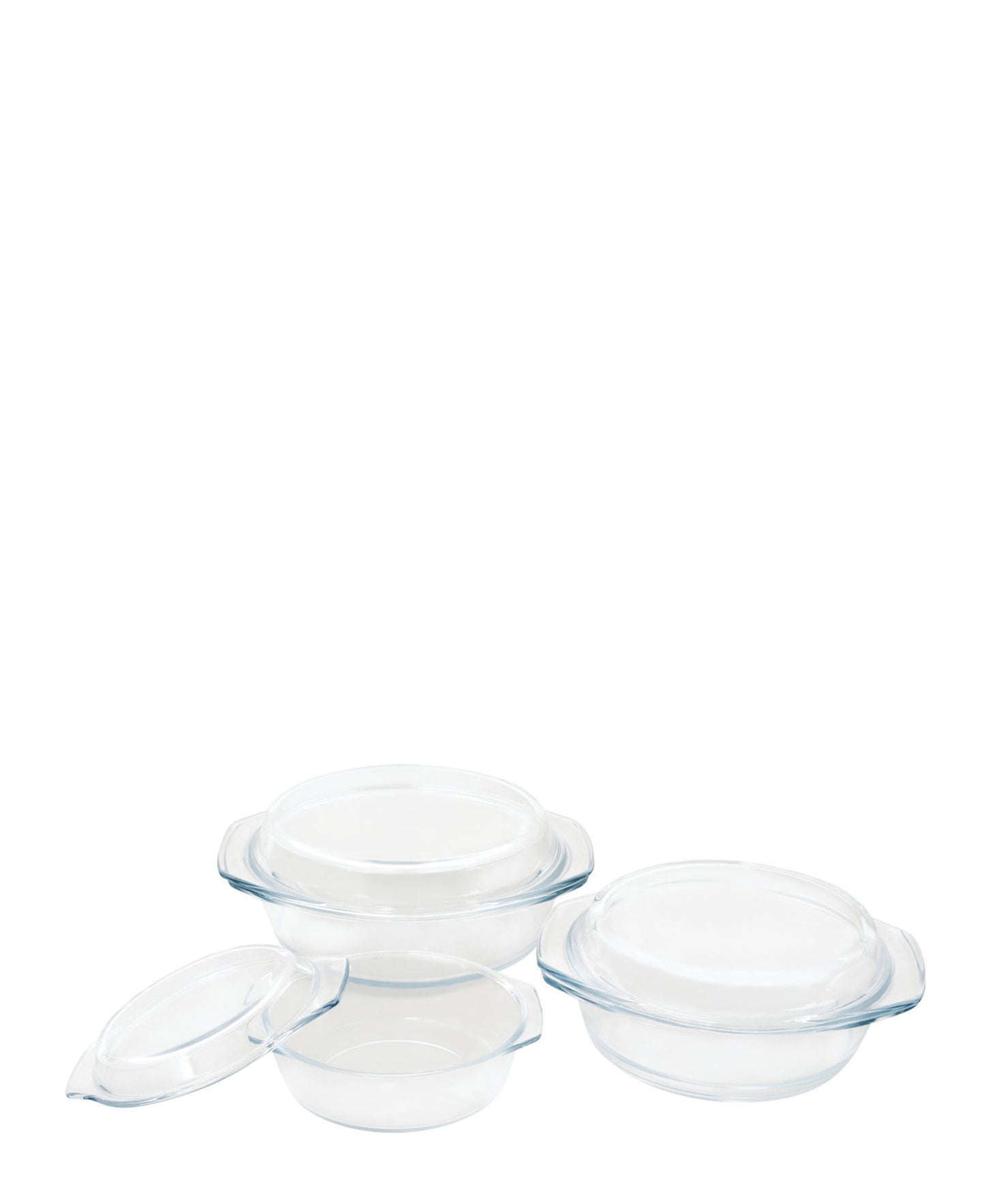 O2 Cook 3 Piece Casserole Set - Transparent