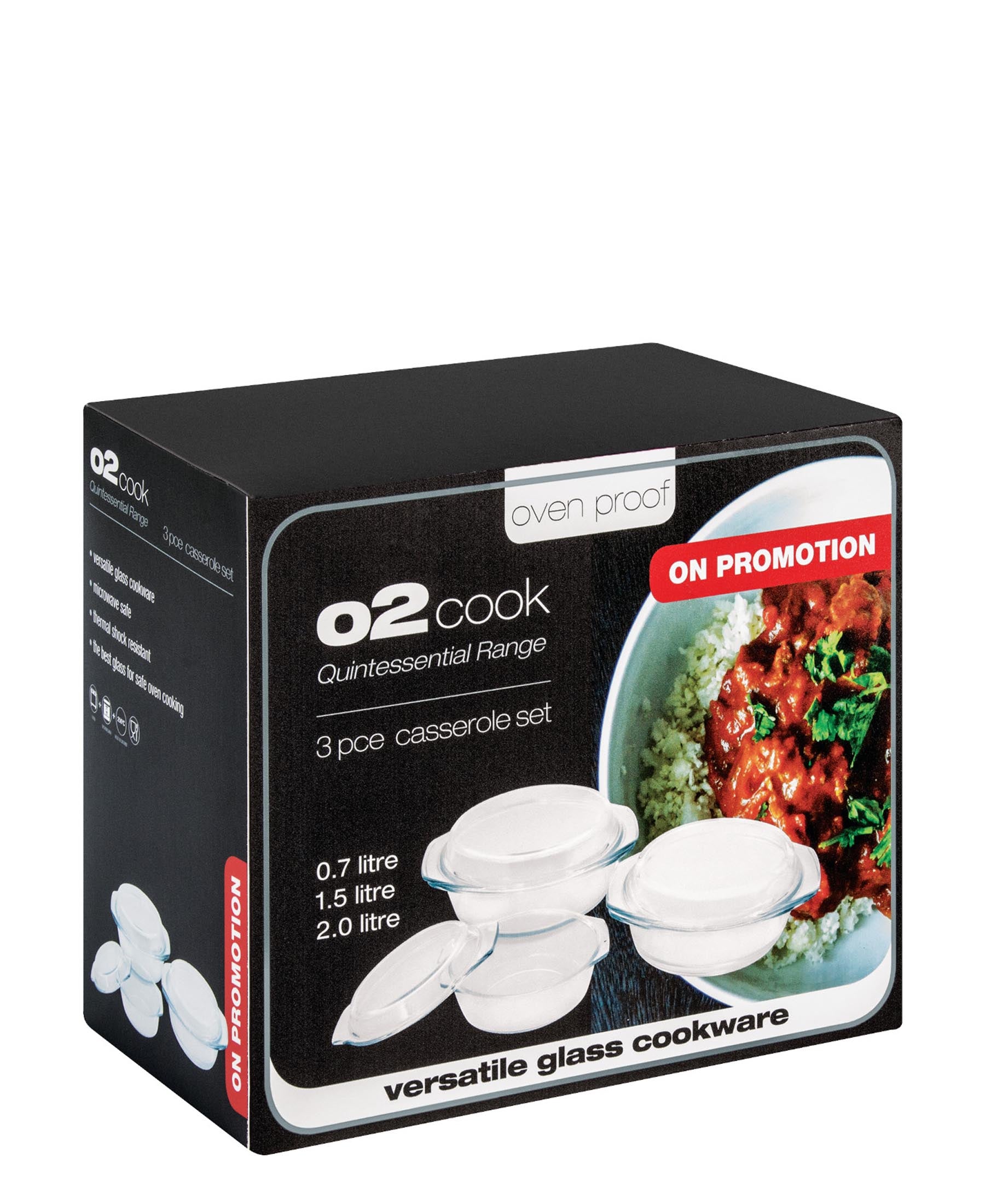 O2 Cook 3 Piece Casserole Set - Transparent – The Culinarium