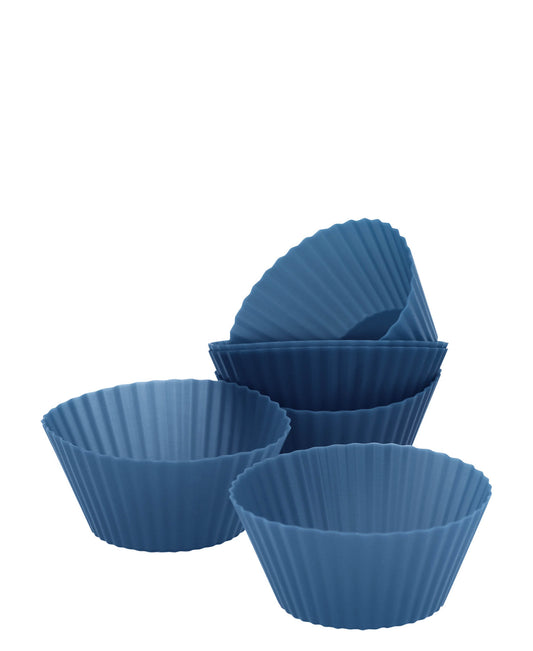O2 Bakeware Silicone 6 Piece Mini Cupcake Moulds - Blue
