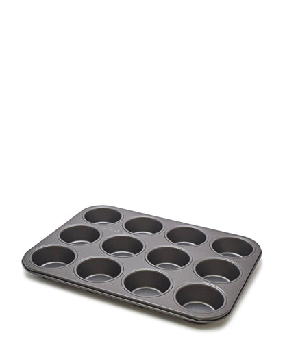 O2 Jumbo Muffin Pan 12 Cup - Black