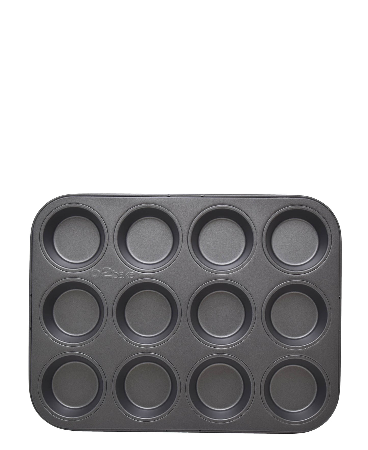 O2 Jumbo Muffin Pan 12 Cup - Black