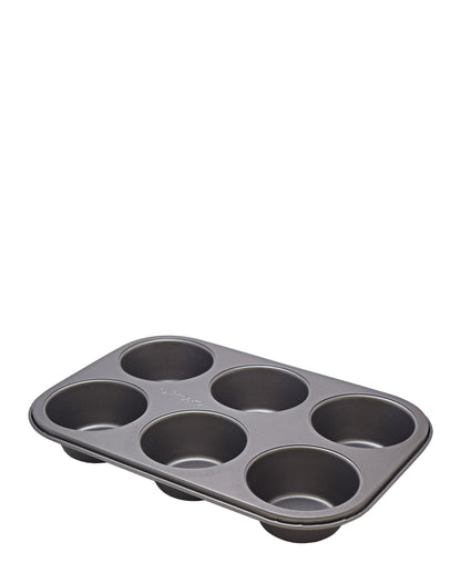 O2 Jumbo Muffin Pan 6 Cup - Black