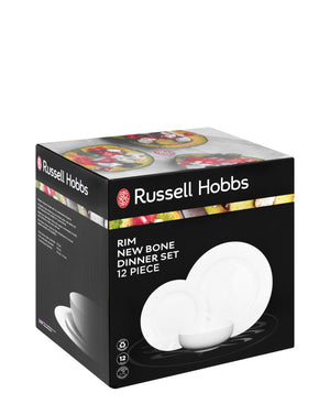 Russell Hobbs 12 Piece New Bone Rim Dinner Set - White