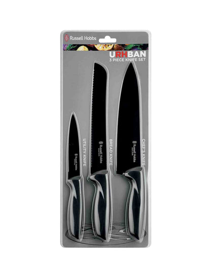 Russell Hobbs Classique 3 Piece Knife Set - Black