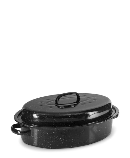 O2 Medium Oval Roaster With Lid - Black