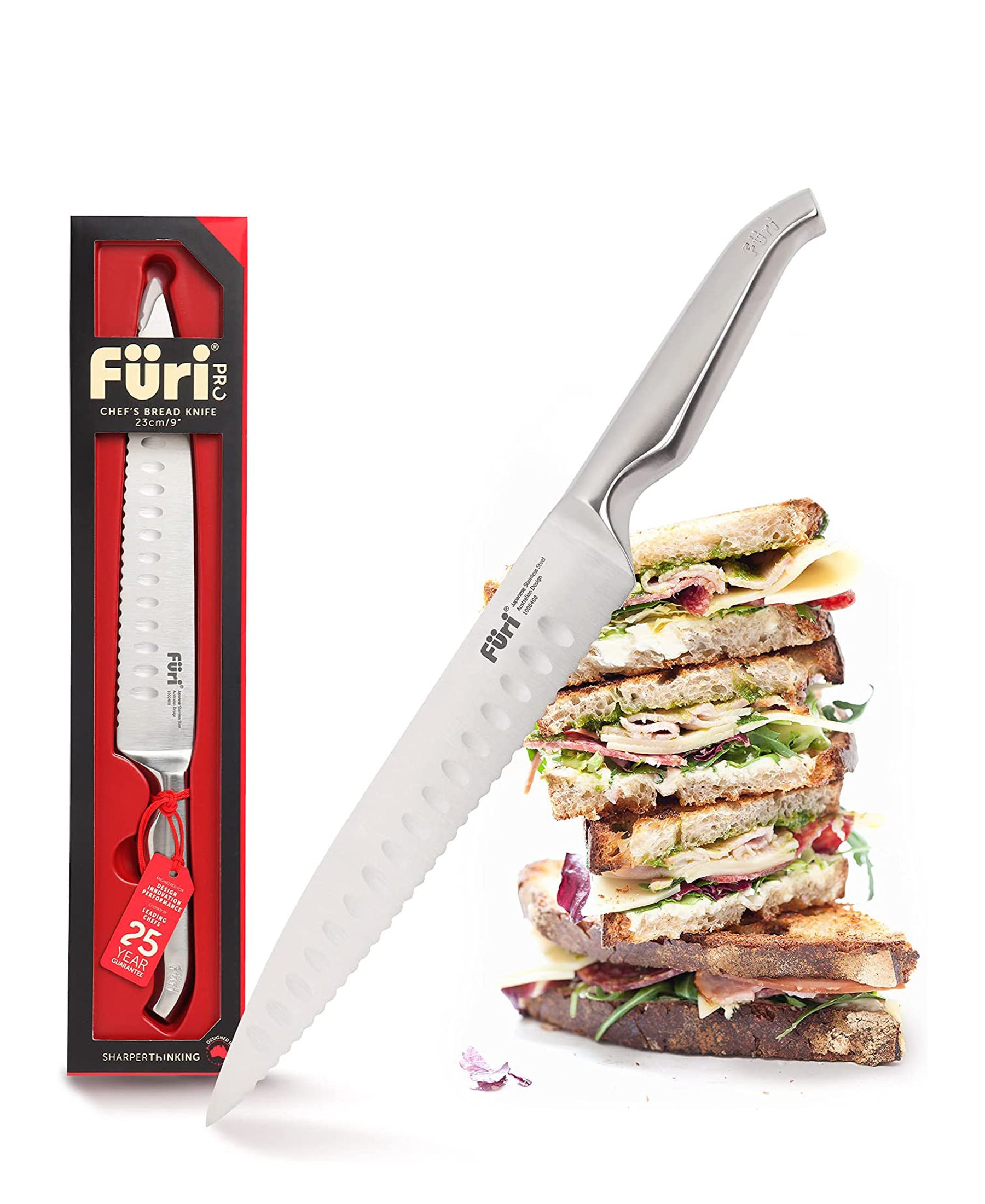 Furi Pro Chef’s Bread Knife 23cm - Silver