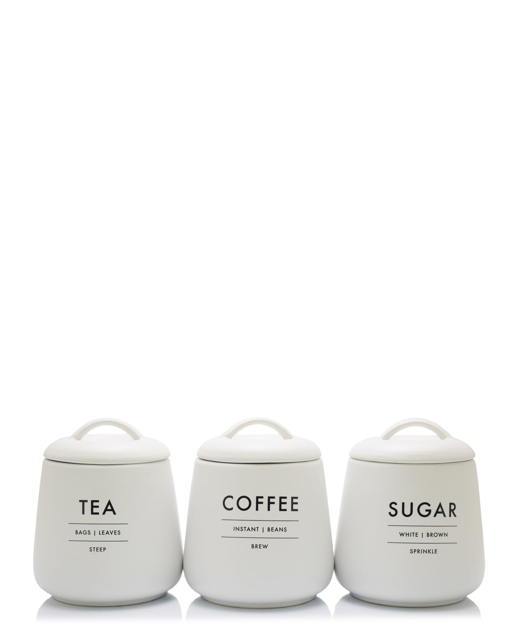 Eetrite 3 Piece Stoneware Canisters - White