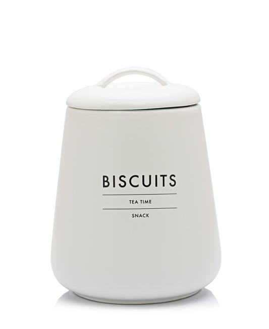 Eetrite 20cm Stoneware Biscuit Canister - White