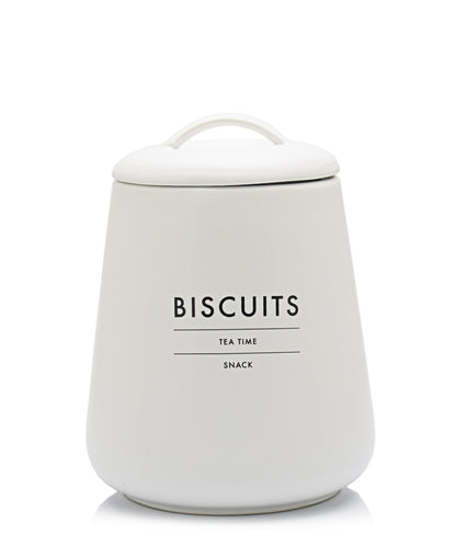 Eetrite 20cm Stoneware Biscuit Canister - White