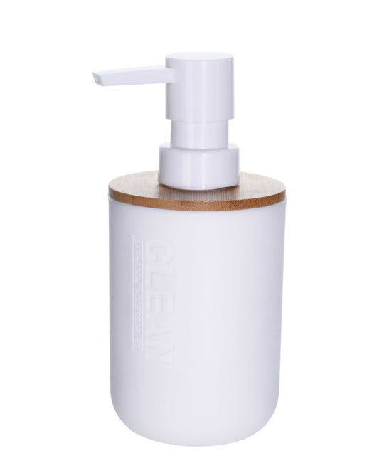 Bamboo Soap Dispenser - White