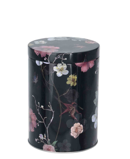 Kitchen Life Floral Storage Tin - Black Moondust