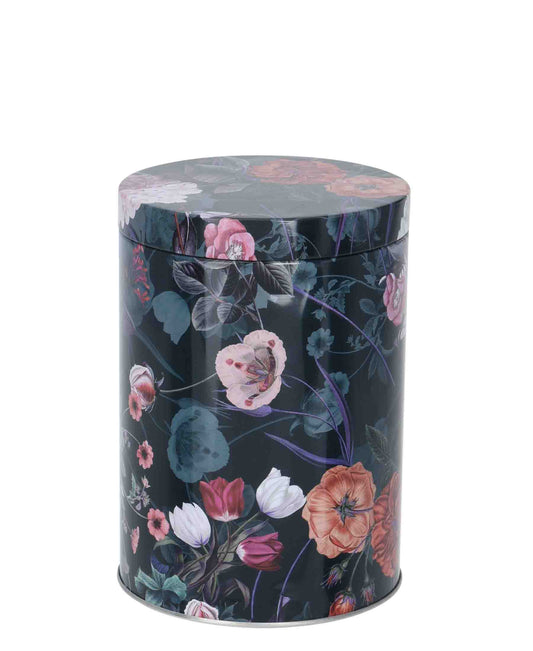 Kitchen Life Floral Storage Tin - Black Moonlight