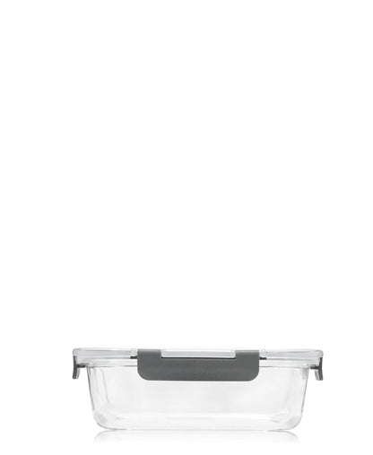 Consol 370ML Madrid Rectangular Glass Storage Container - Transparent & Grey