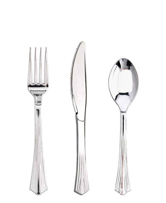 Kitchen Life Plastic Cutlery 18 Piece - Silver