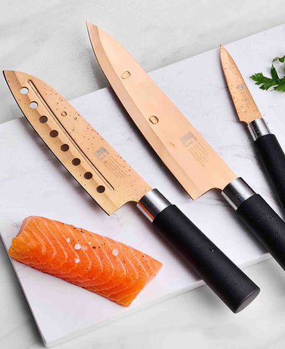 Kitchen Life Samuri 3 piece Knives set - Copper