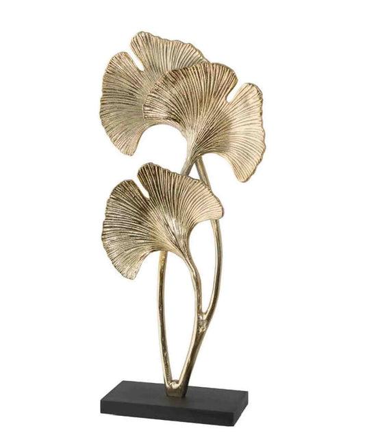 Urban Decor Ginkgo Leaf Twig Sculpture - Gold