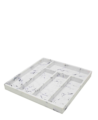 Urban Decor Marble Inspired Resin Jewellery Tray - White