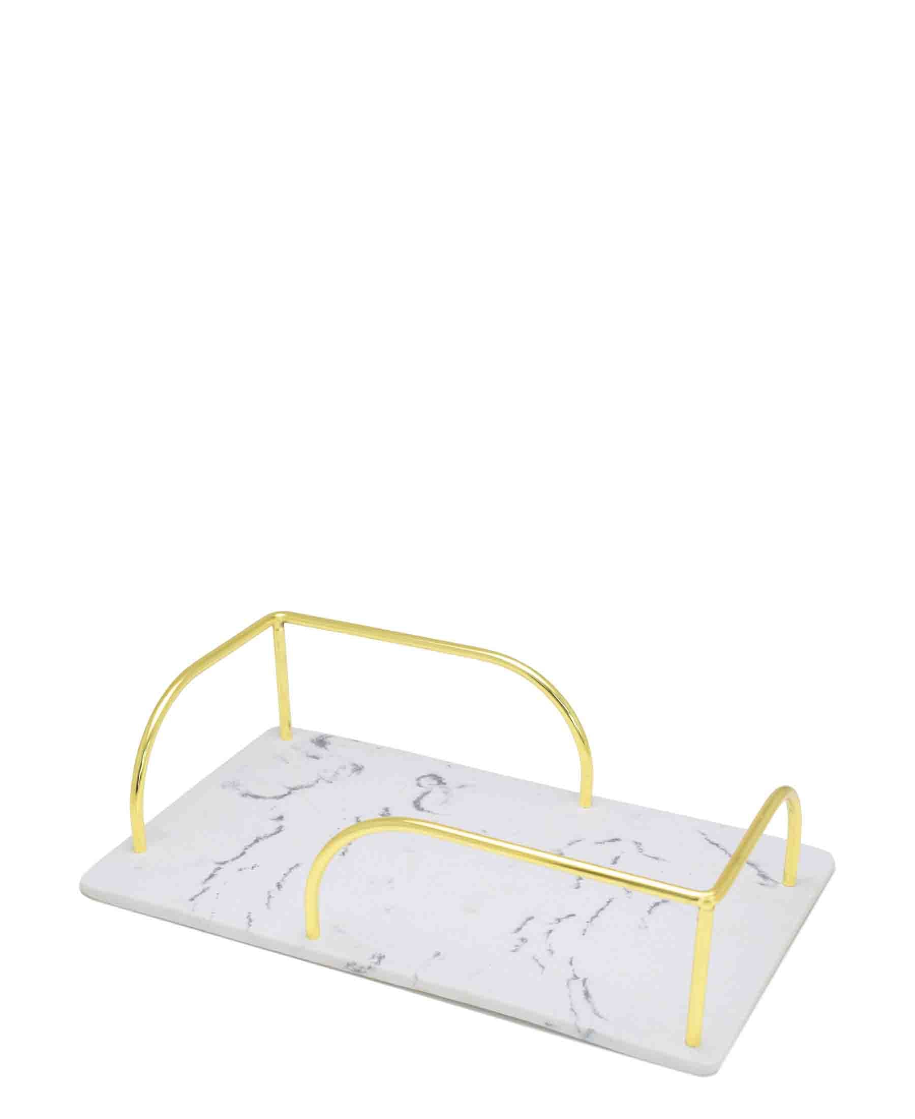 Urban Decor White Resin Based Tray Gold Handles The Culinarium