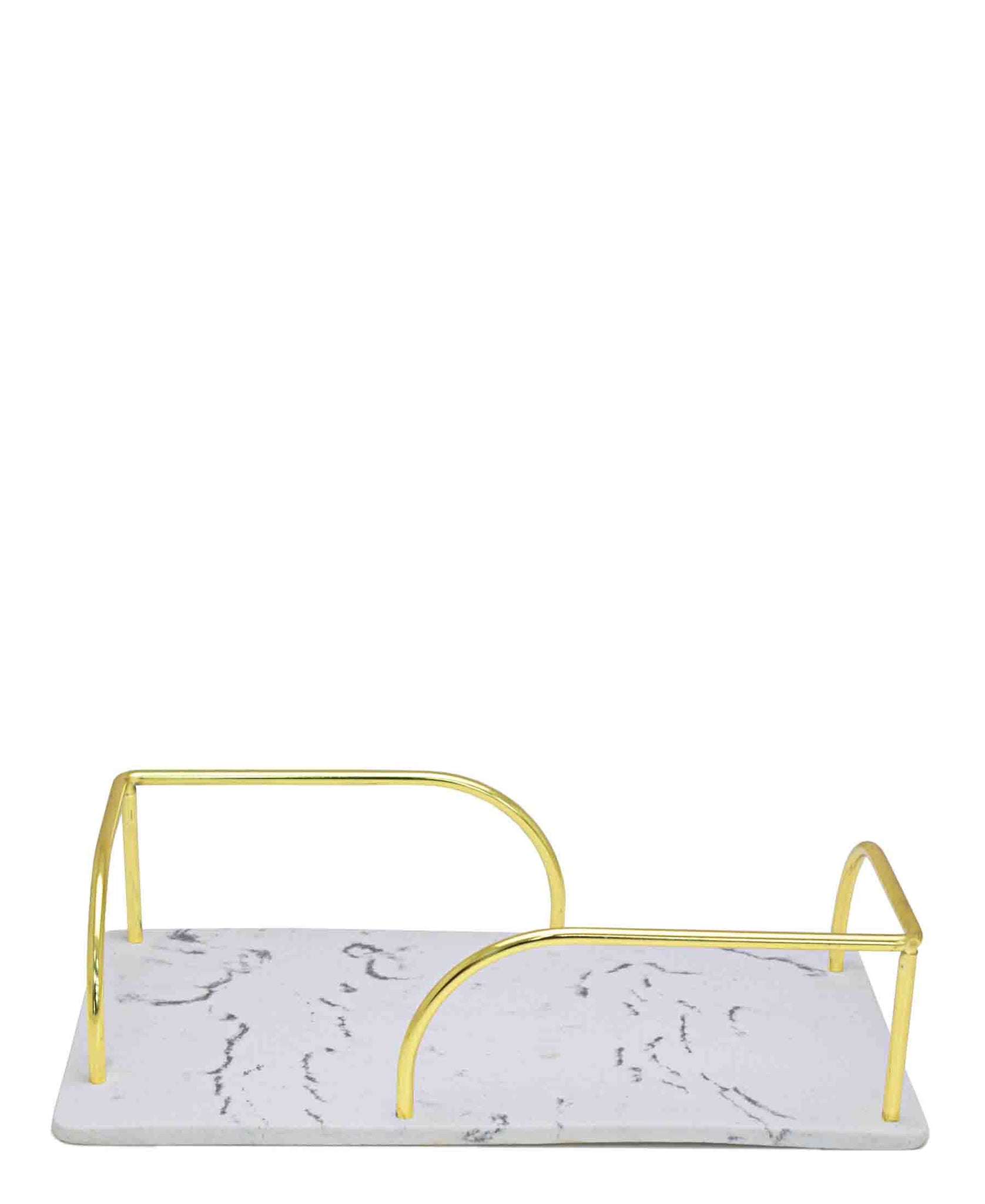 Urban Decor White Resin Based Tray Gold Handles The Culinarium