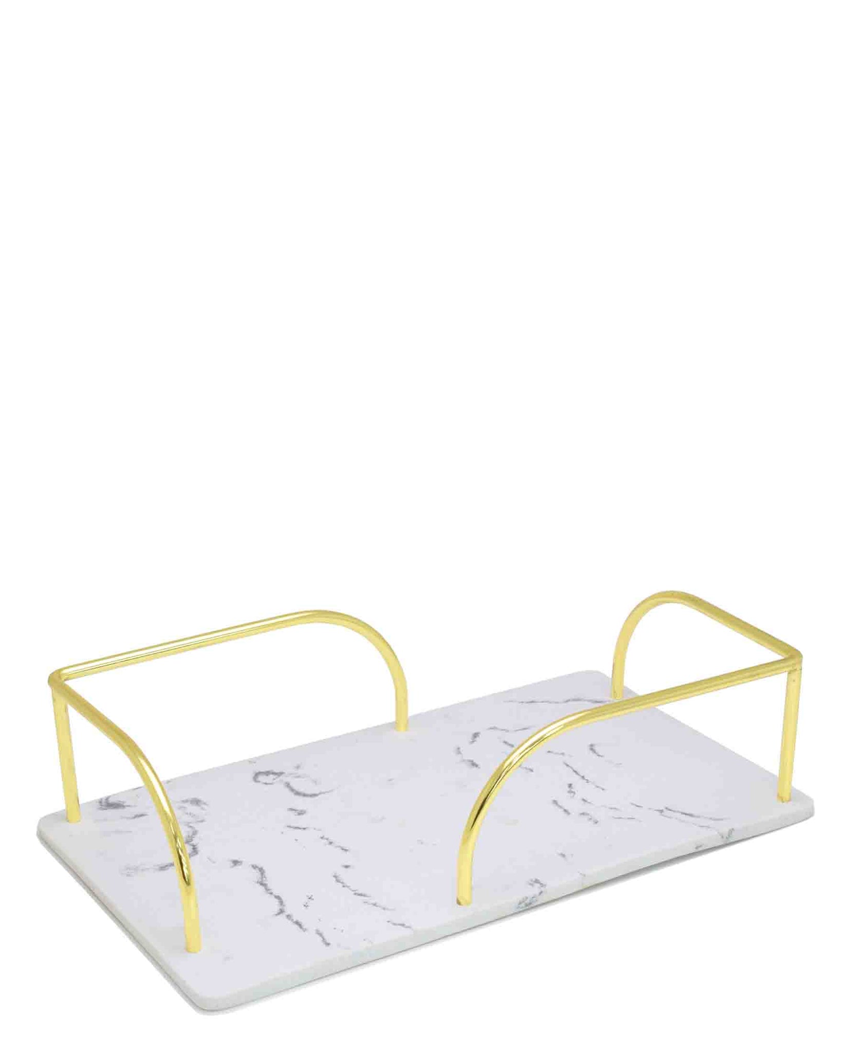 Urban Decor White Resin Based Tray Gold Handles The Culinarium