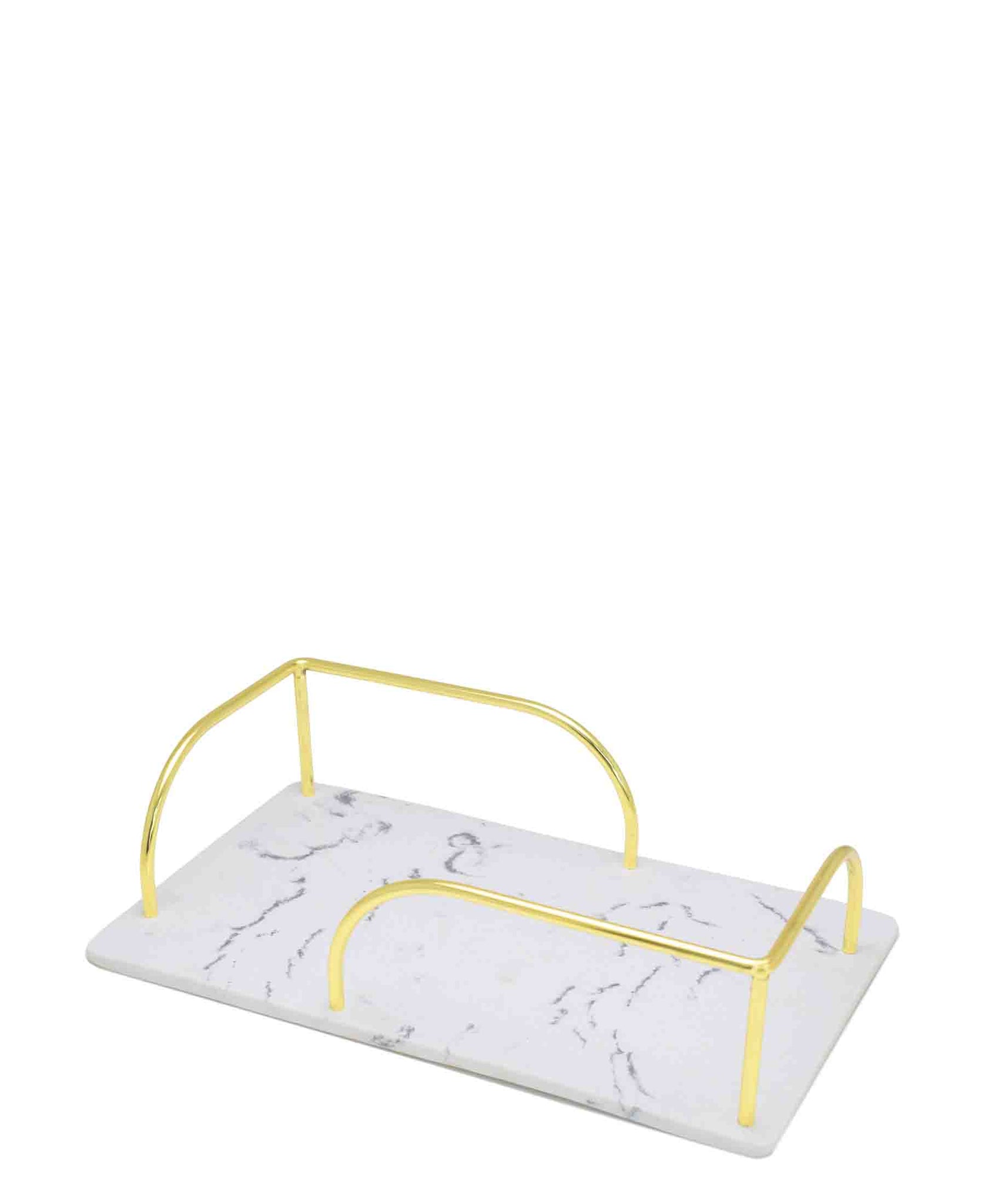 Urban Decor White Resin Based Tray Gold Handles The Culinarium