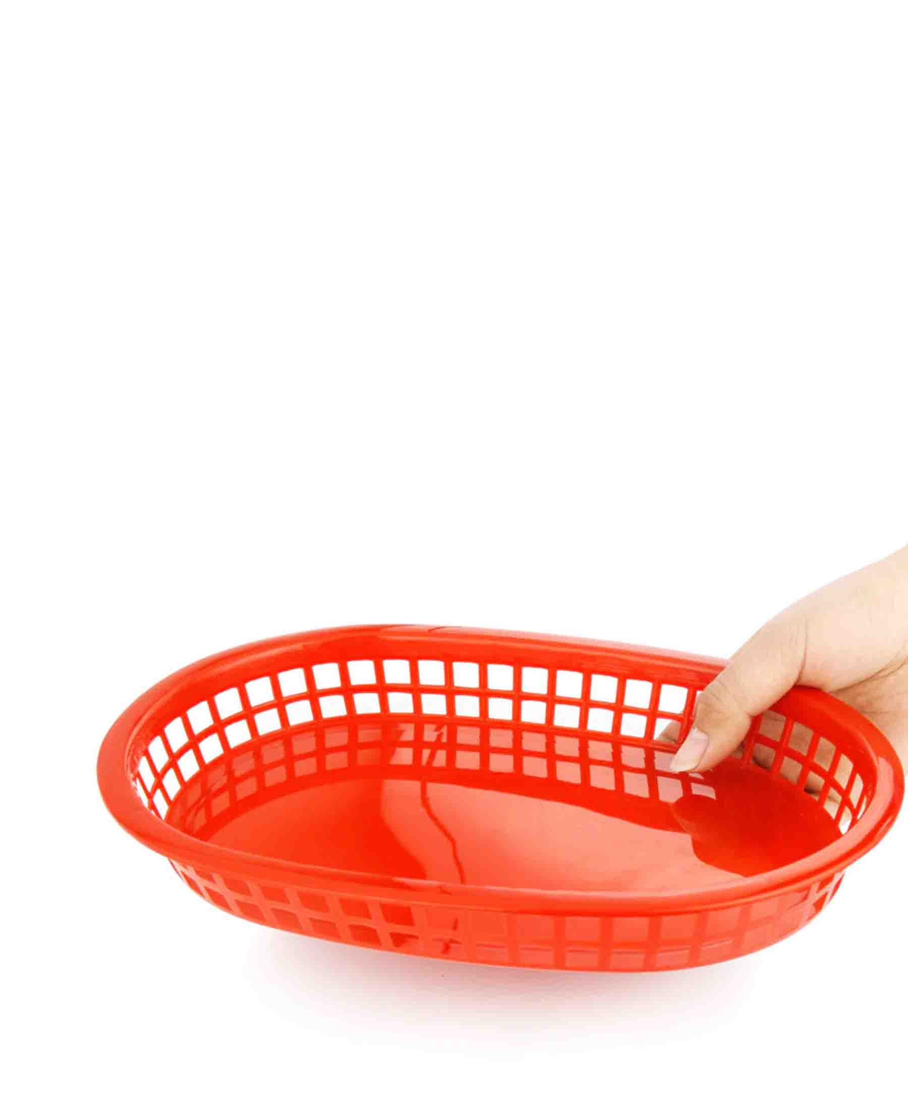Regent 27cm Oval Plastic Serving Basket - Red
