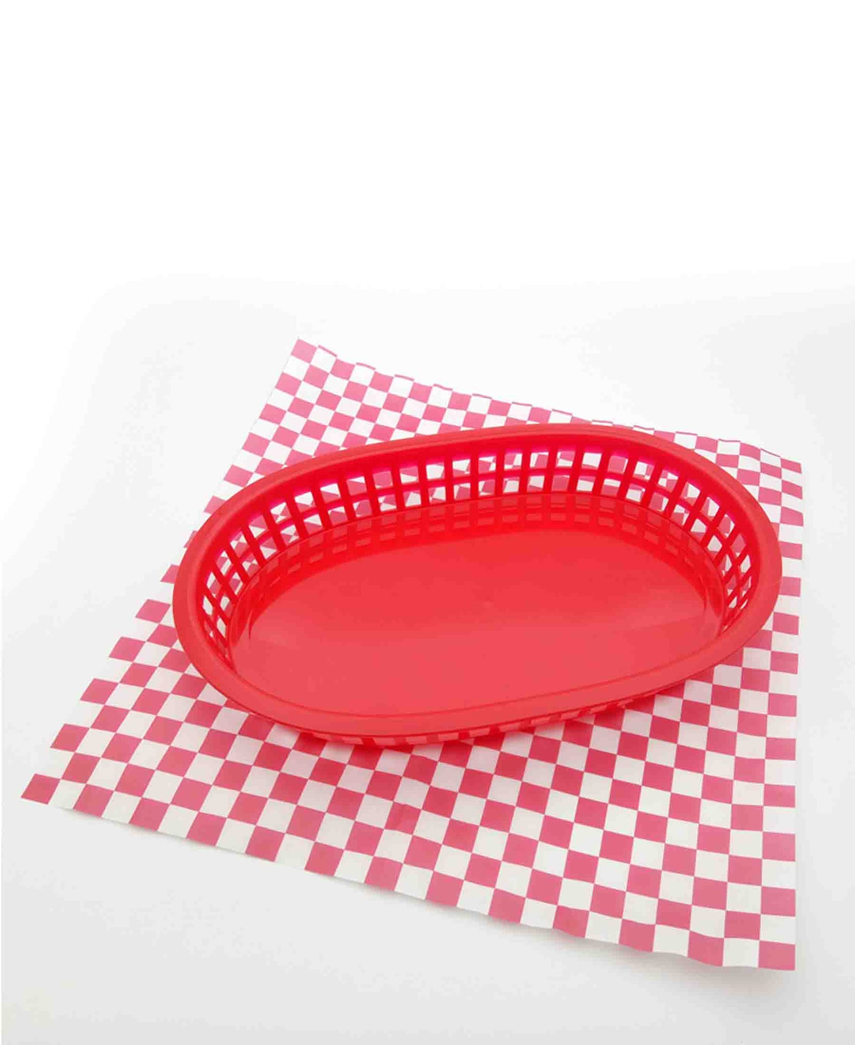 Regent 27cm Oval Plastic Serving Basket - Red