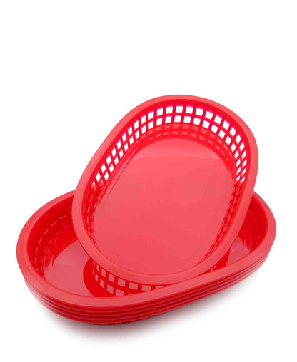 Regent 27cm Oval Plastic Serving Basket - Red