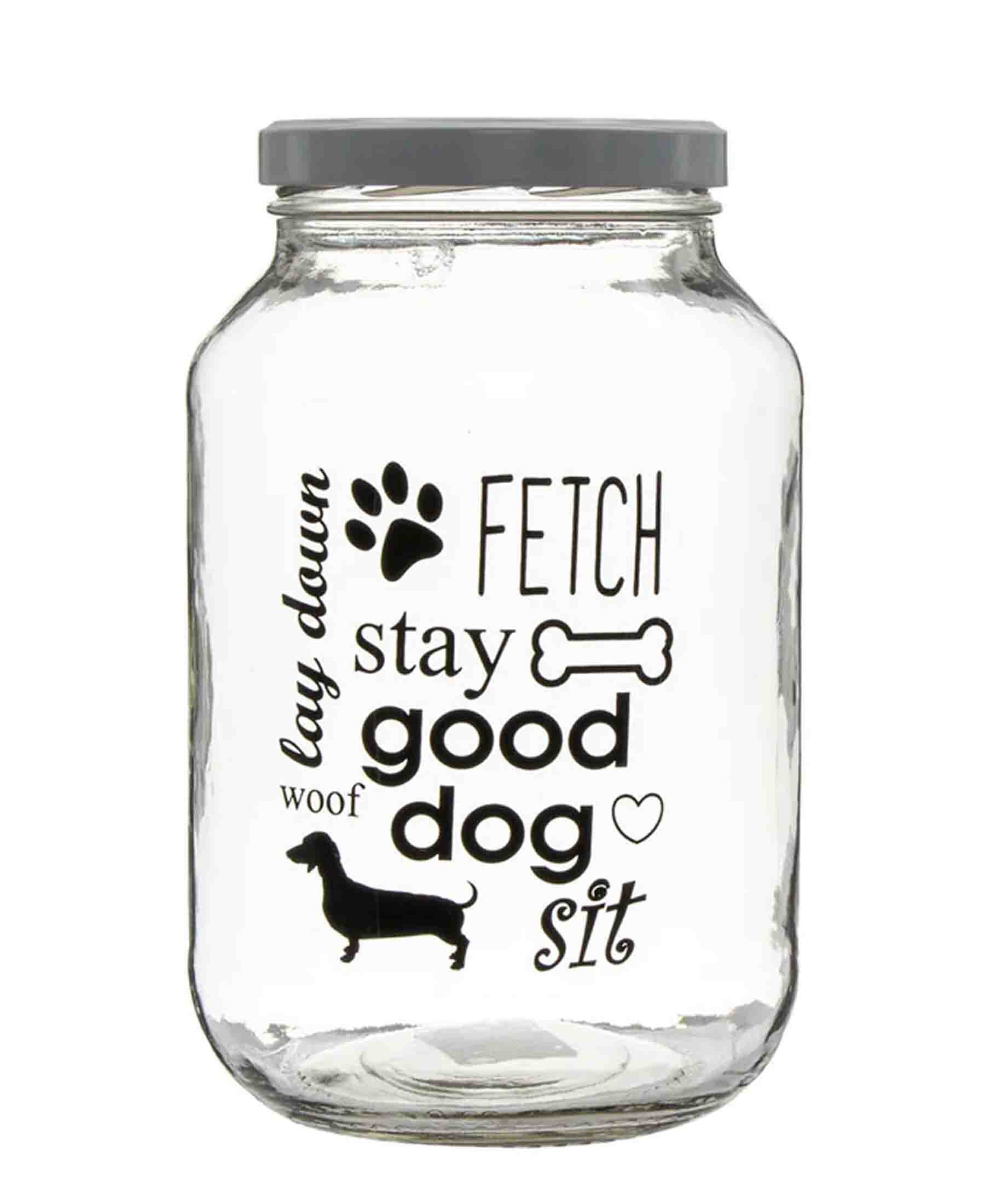 Regent Glass Jar With Dog Print And Lid - Clear – The Culinarium