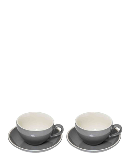 Regent Stoneware Tea Cup & Saucer - Grey