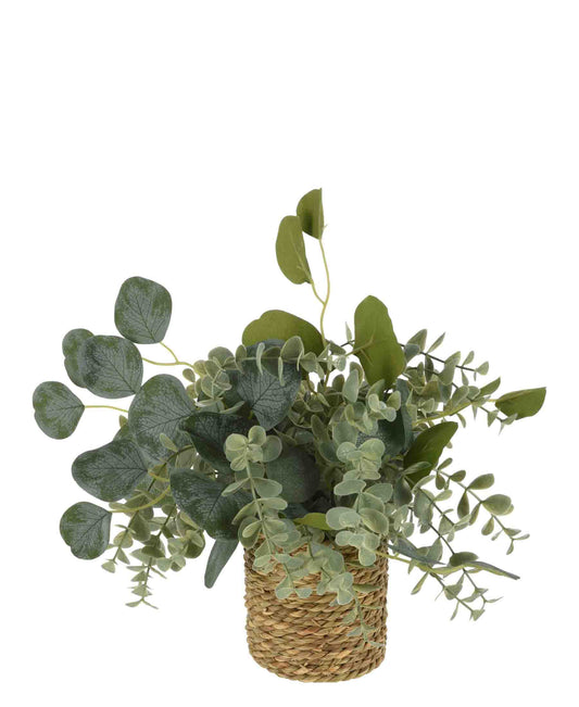 Urban Decor Flower 30cm Woven Pot - Green