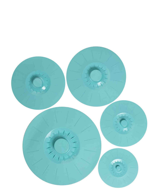Kitchen Life Set of 5 Silicone Lids - Teal