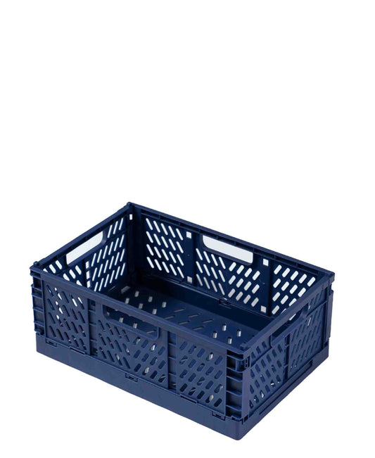 Fine Living Small Folding Crate - Blue