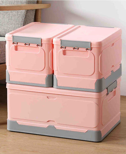 Fine Living Small Foldable Storage Clip Boxes - Pink