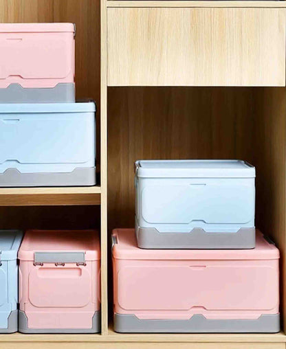 Fine Living Small Foldable Storage Clip Boxes - Blue