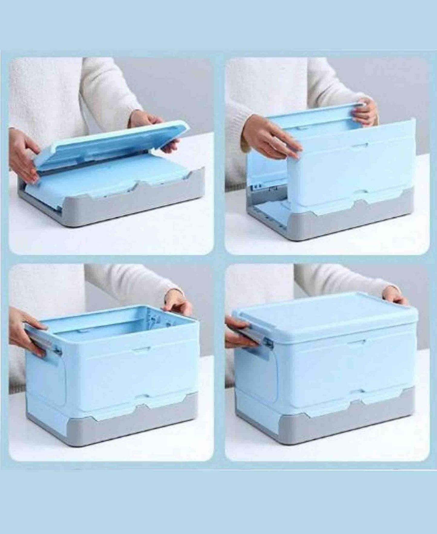 Fine Living Small Foldable Storage Clip Boxes - Blue