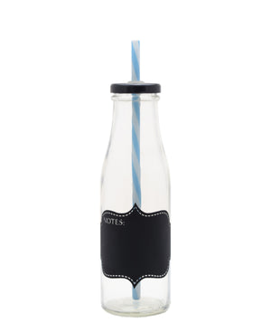 Consol Milkshake Bottle With Black Notes- Blue
